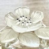 Vintage swarovski crystal jewerly box, frosted flower on the lid. signed, beautiful gift/