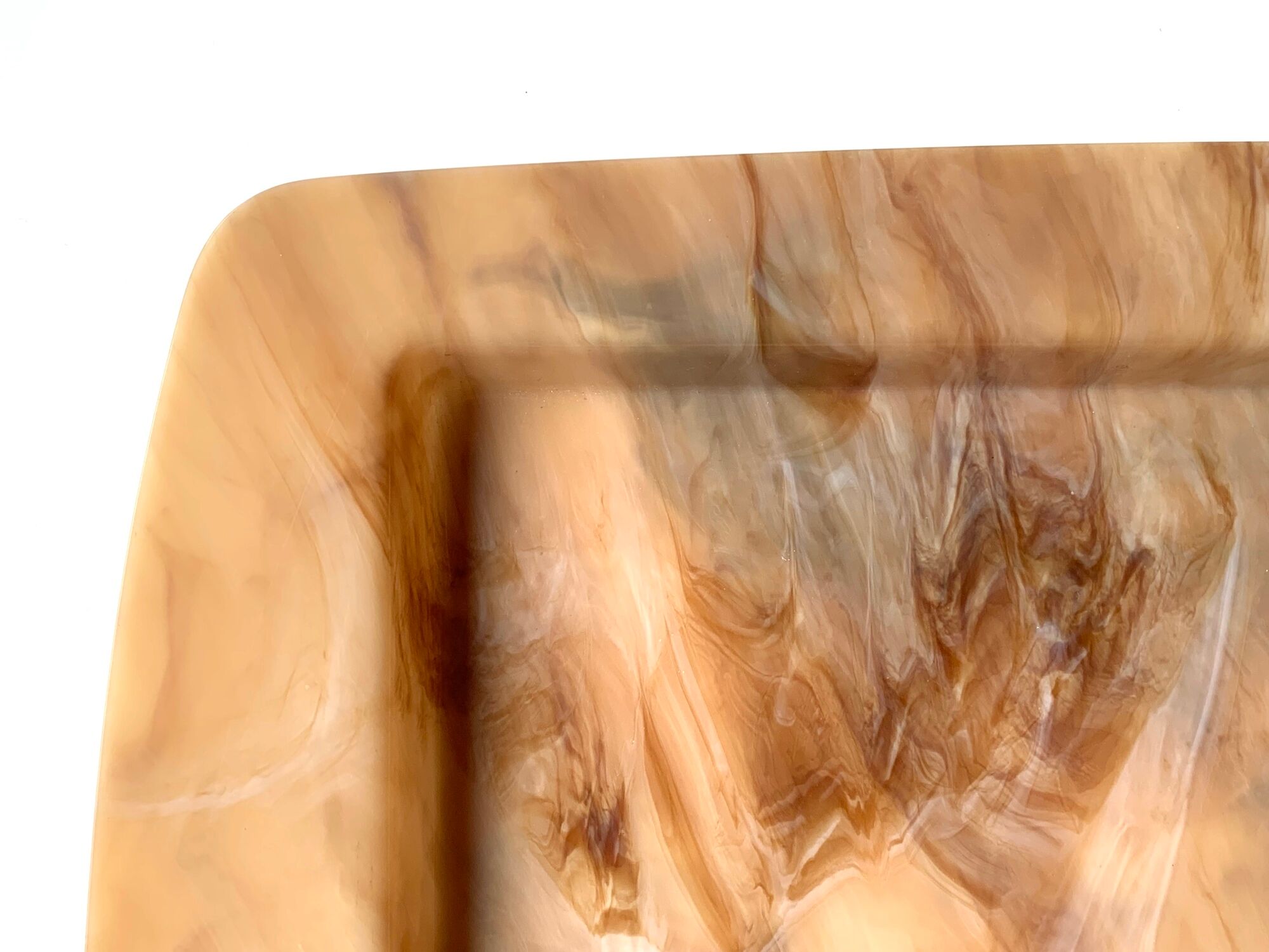 Marble-style rectangular plastic Maplic tray, 1960s