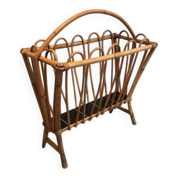 Rattan magazine rack