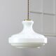 Mid-Century Italian White Glass and Brass Pendant Lamp