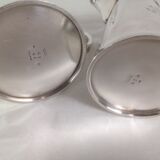 Teapot and milk jug in silver metal, Félix Frères