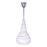 Mid-Century Chandelier in Chromed Steel and Milk Glass, Czech, 1960s