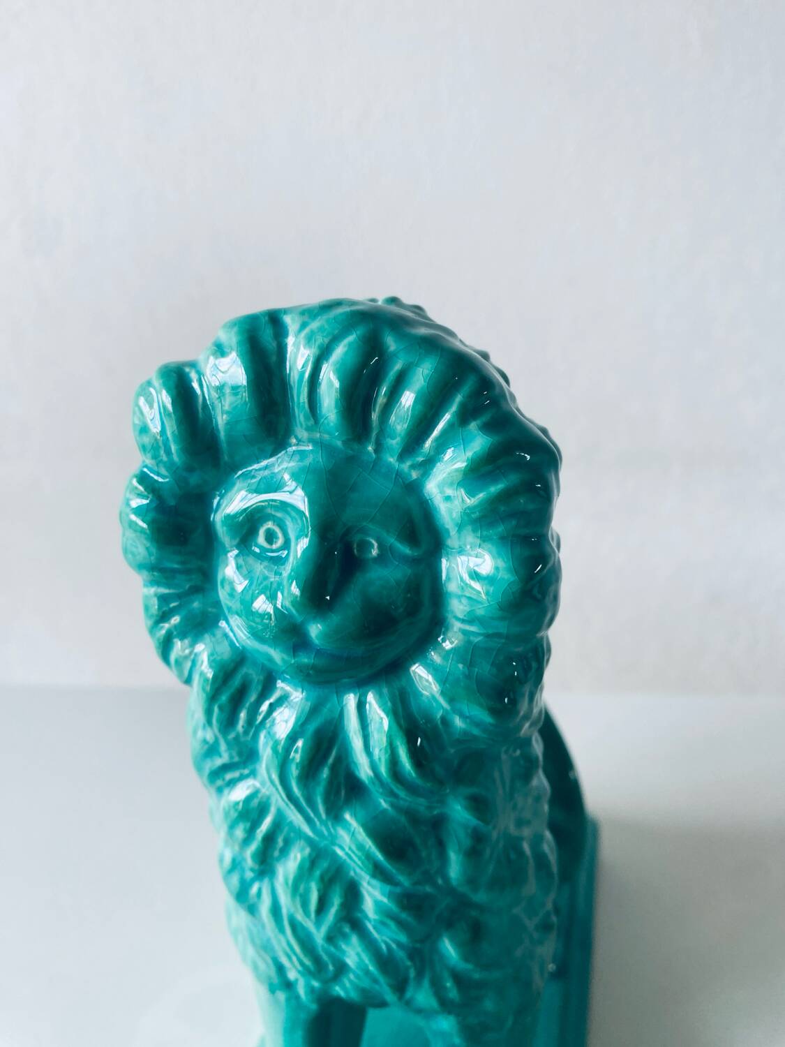 Ceramic lion sculpture