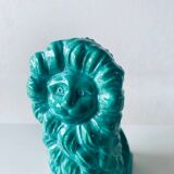 Ceramic lion sculpture