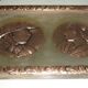 Serving tray in wood, copper and glazed 1950