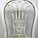 Pair of white lacquered wooden chairs in Louis XVI style, 20th century