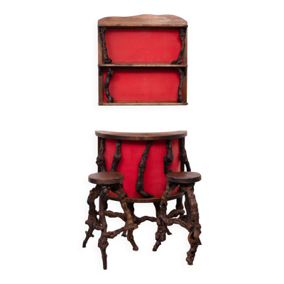 Ensemble de bar et tabourets de vin de Dry Bar, années 1960, ensemble de 4.