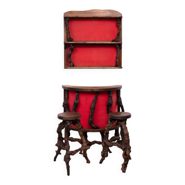 Ensemble de bar et tabourets de vin de Dry Bar, années 1960, ensemble de 4.