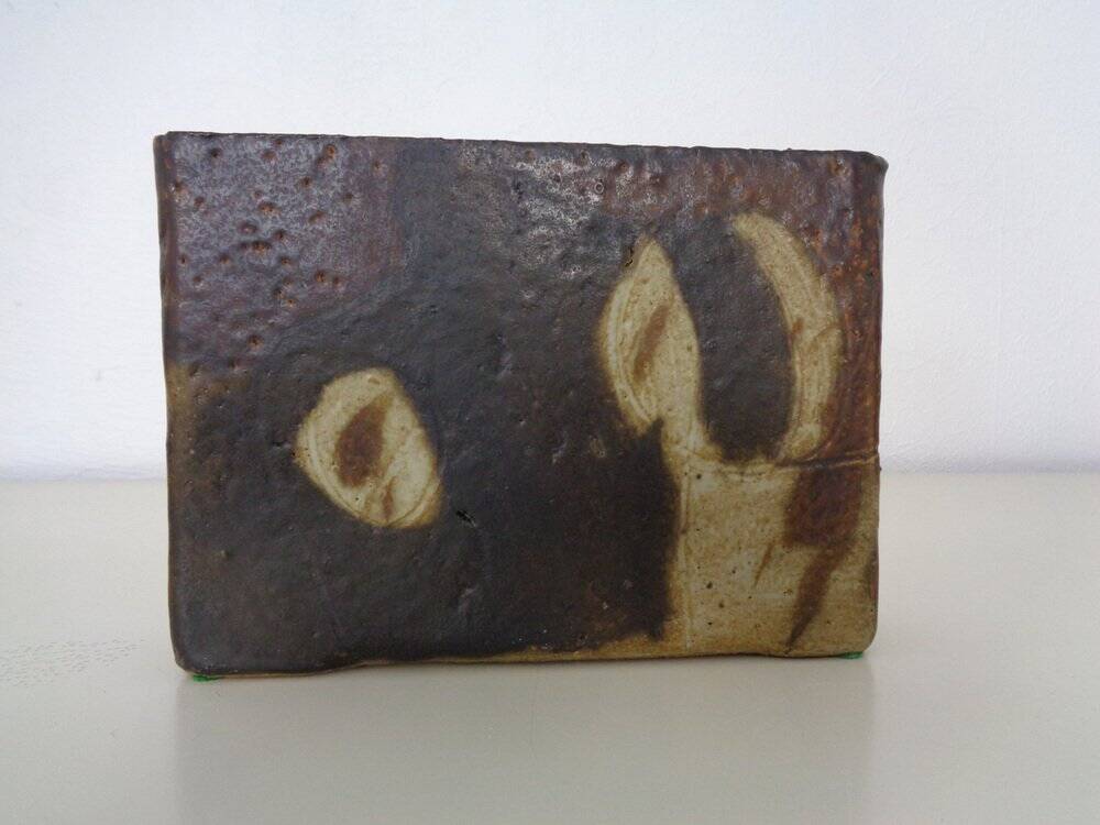 Vintage glazed studio ceramic vase by Trille Jørgensen, Denmark, 1970s.