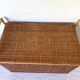 Vintage rattan cane bench chest