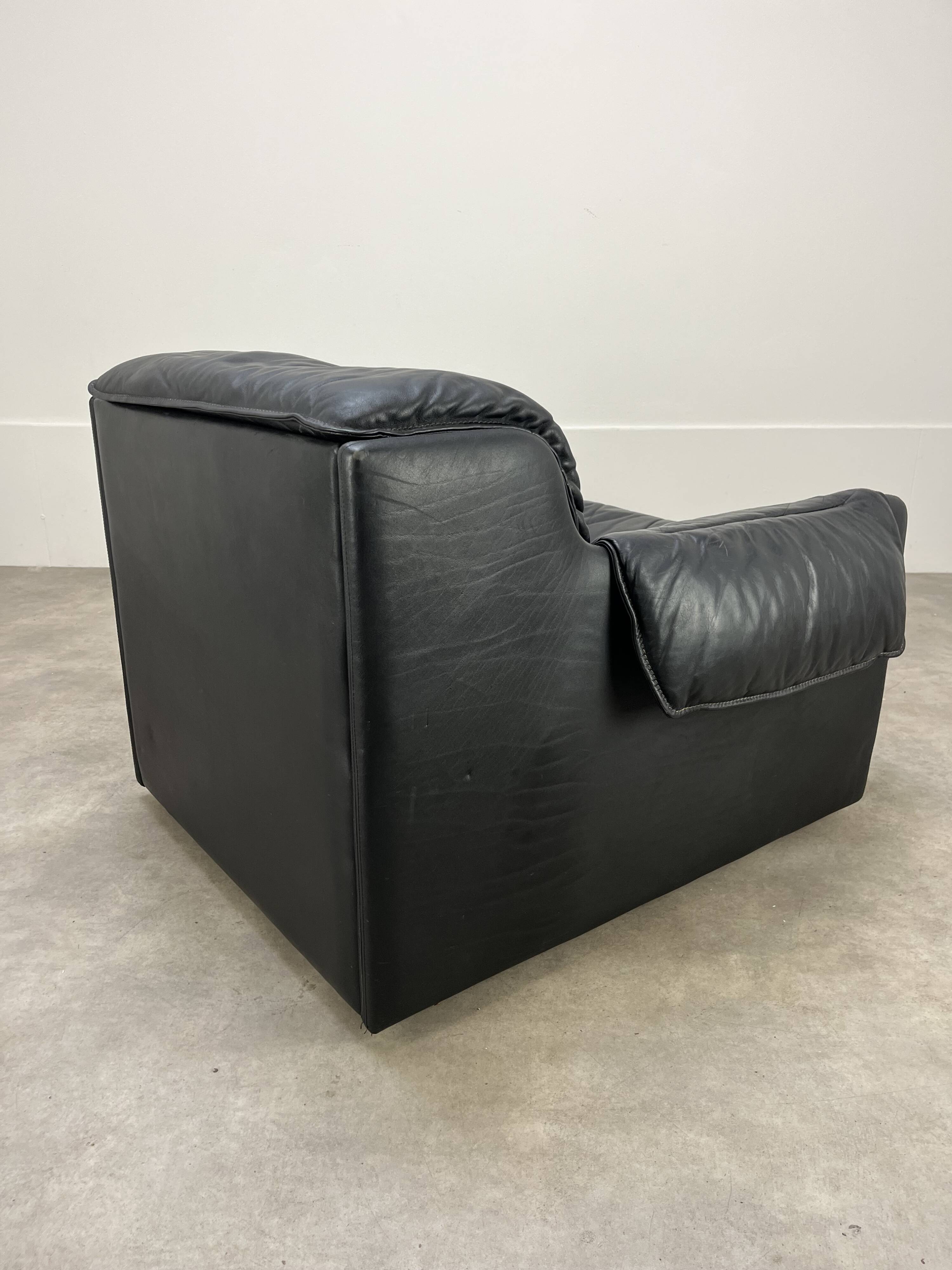 Fauteuil convertible cuir de Dreipunkt, années 70