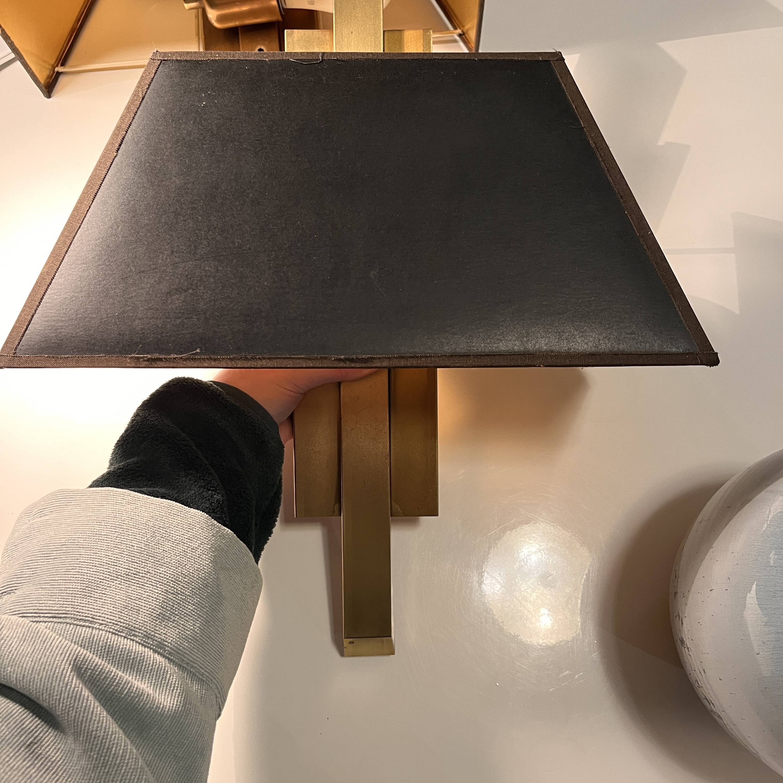 Pair of gilded brass sconces, deknudt