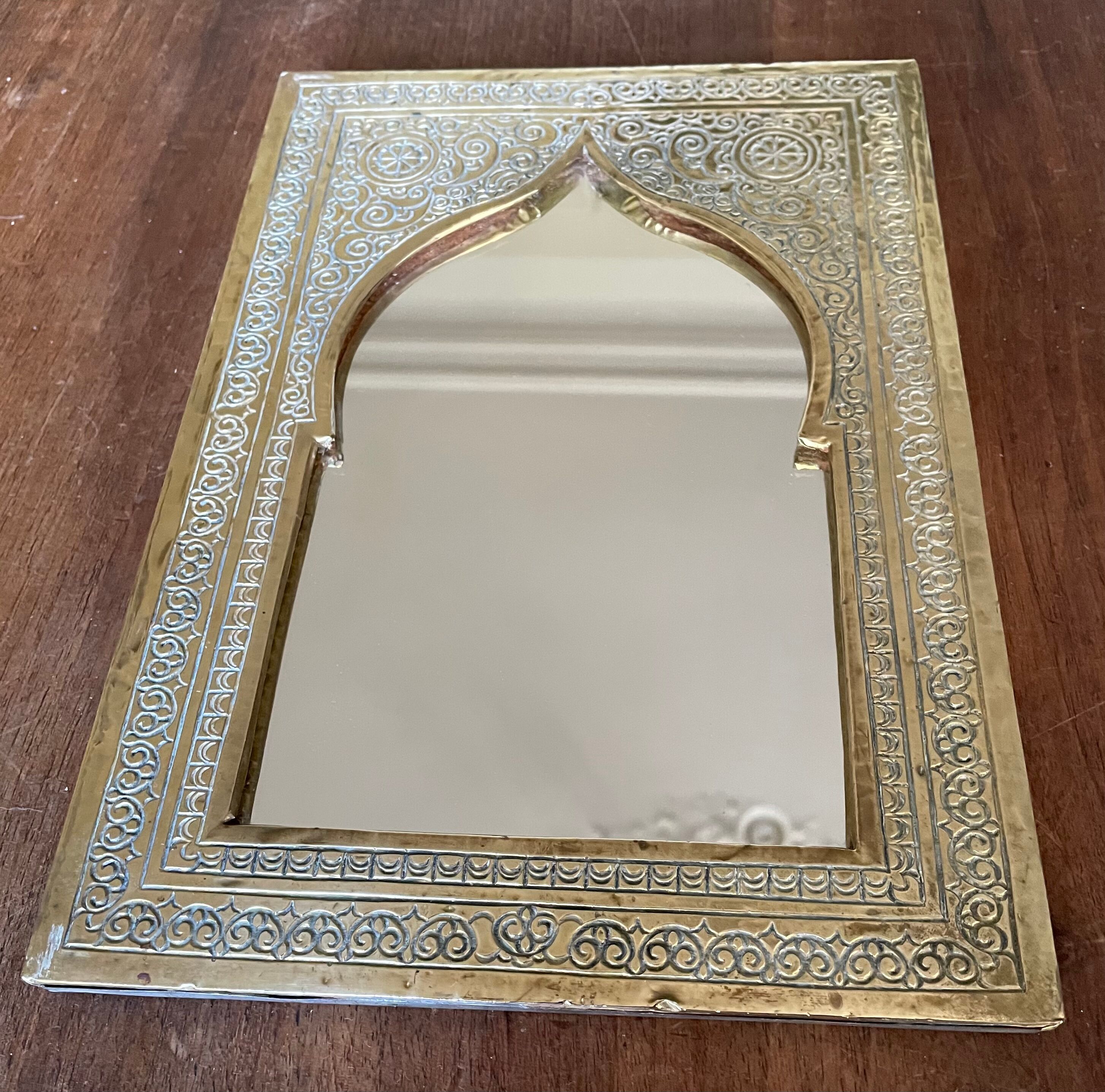 Moroccan brass mirror 19x28cm