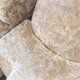 Beige chenille sectional sofa, 3 pieces, 1970s