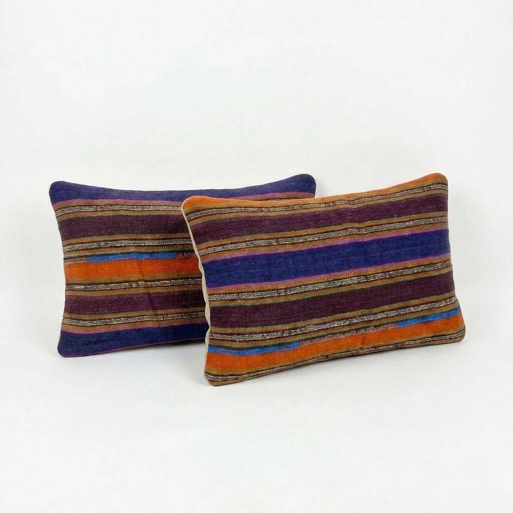 Set of 2 vintage kilim cushion covers 41x61 cm