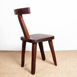 Set of 4 Scandinavian chairs in solid Elm, model T in the style of Olavi Hannin.