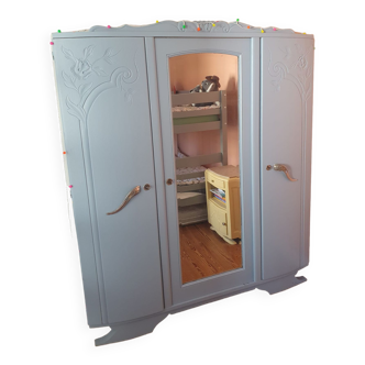 3-door cabinet 1950 solid hemp painted