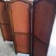 4-leaf wood and leather screen