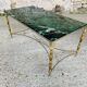 Coffee table in green marble and brass circa 50/60