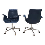 Set of 2 Kill International 6727 leather office chairs by Fabricius & Kastholm