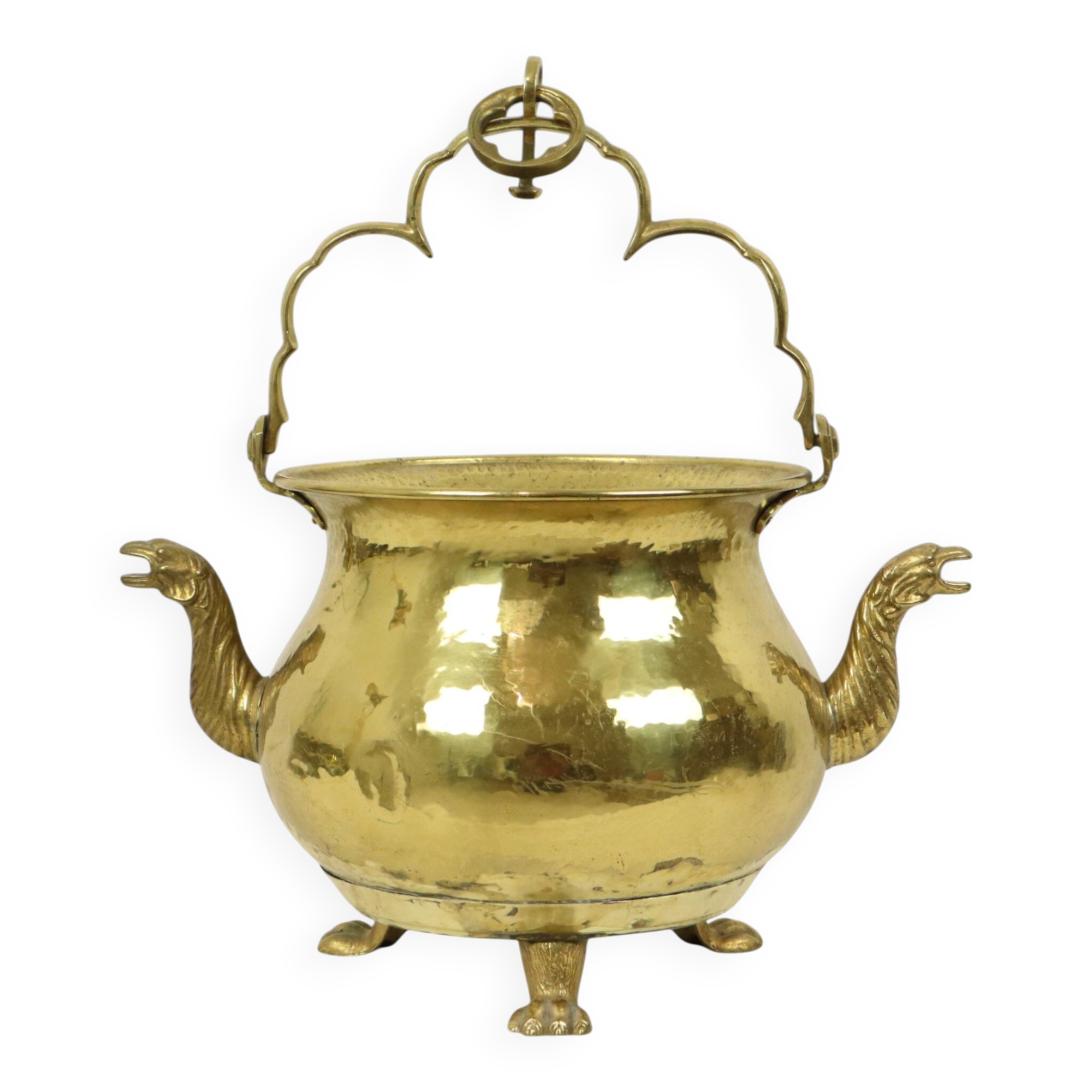 Large Copper Kettle Jardinière Flowerpot Griffin Brass