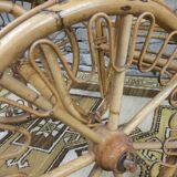 Bamboo and rattan bar cart, 1950