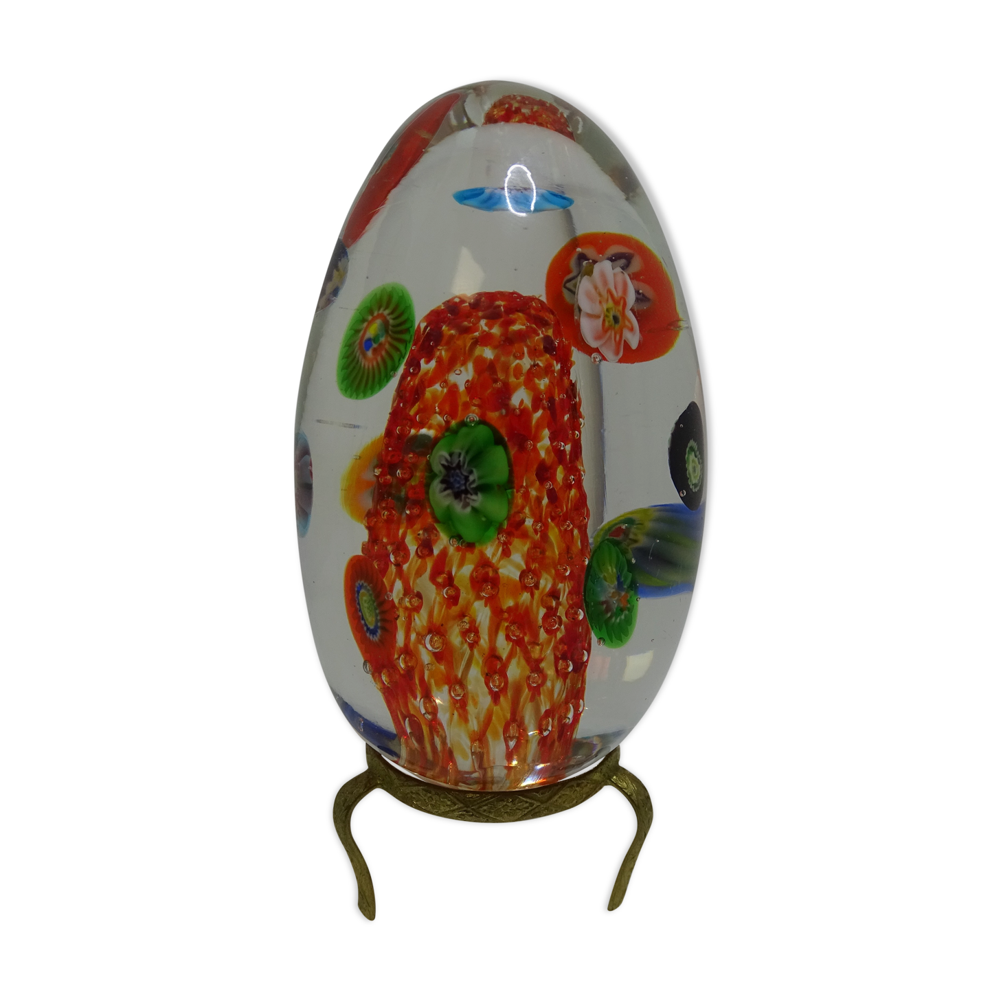 Press paper egg flowers millefiori glass