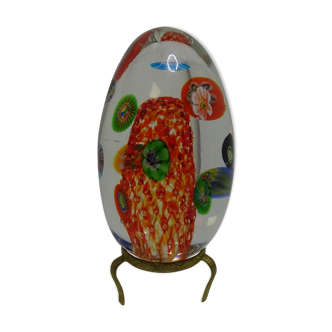 Press paper egg flowers millefiori glass