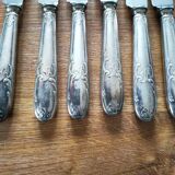12 antique silver metal knives