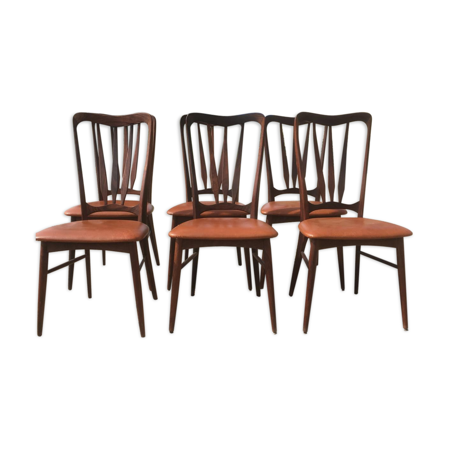 Set of 6 chairs Danish rosewood Estampillees twentieth century