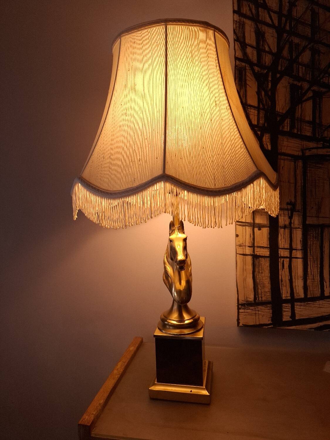 1980s horse head table lamp