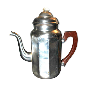Vintage espresso maker in silver copper - Red Bakelite handle - Made in FRANCE 1950