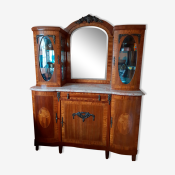 Art Deco showcase sideboard in merisier et zebrano