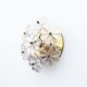 Petite brass and Murano glass flower flush mount light by E. Palme