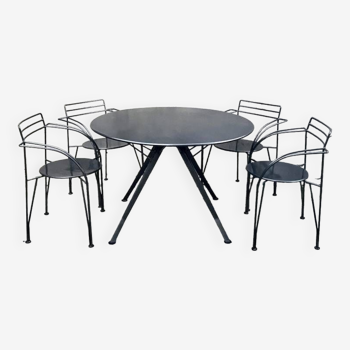 Ensemble table à manger - Lune d’argent - Pascal Mourgue - 1985