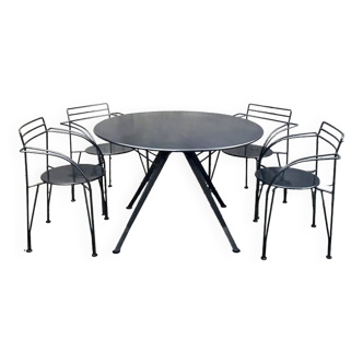 Ensemble table à manger - Lune d’argent - Pascal Mourgue - 1985