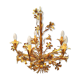 Lustre  5 lumières, doré à la feuille