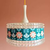 Vintage 1970s plexiglass and flower pendant light