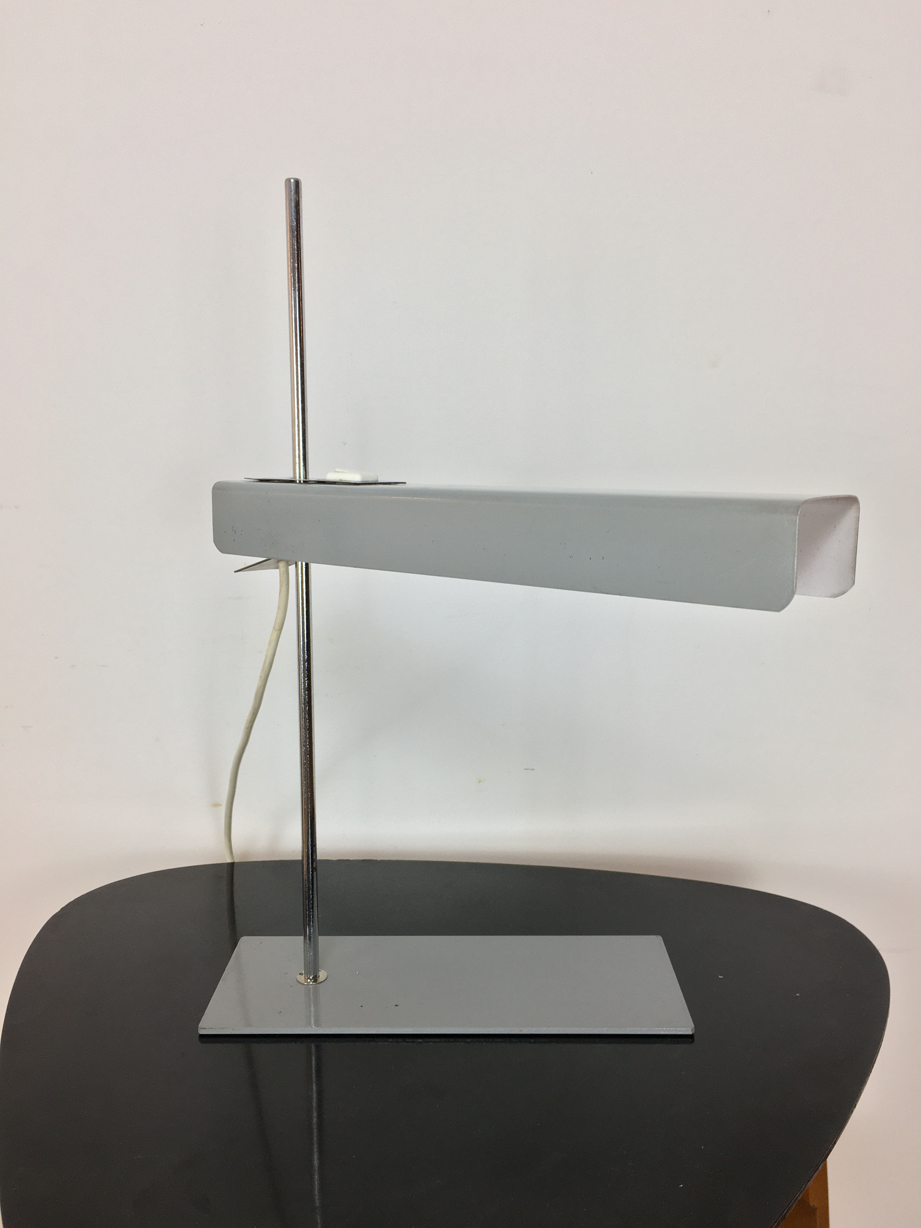 Fold and chrome sheet office lamp, 50s