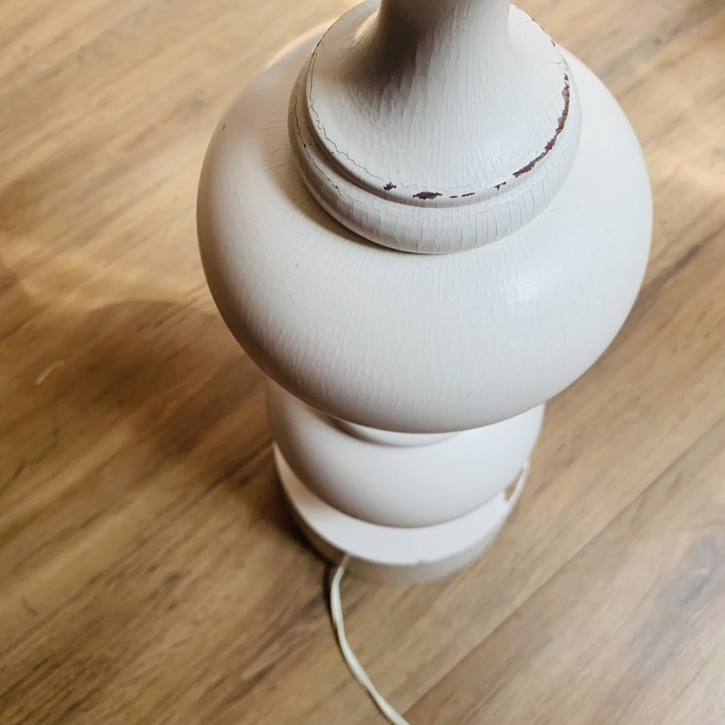 Large turned wooden lamp base