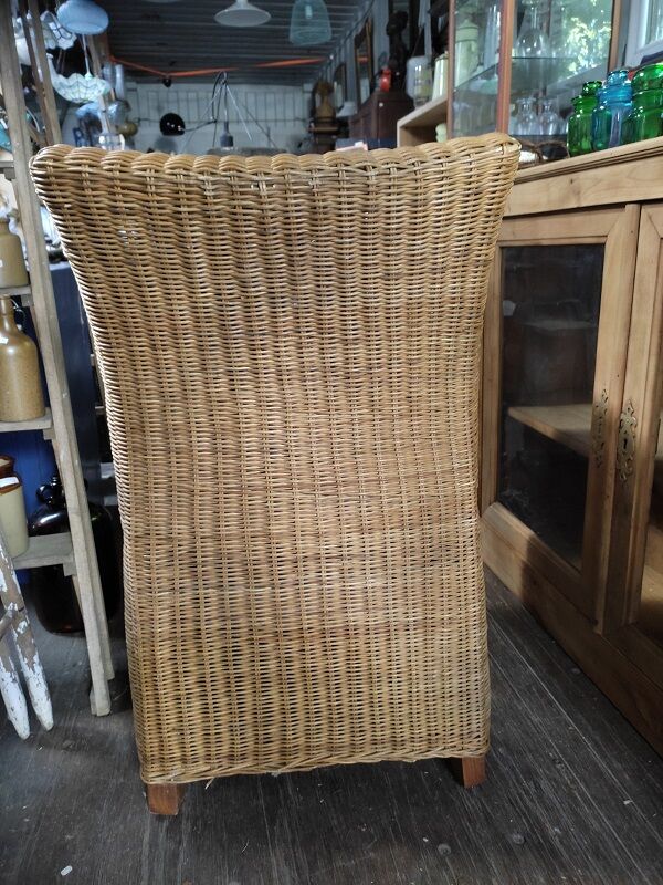 Armchair chair wicker feet wood