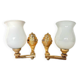 Brass wall lights