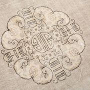 Grand Tapis Oriental Vintage Beige, Tapis Chinois Ancien, 260x342 Cm