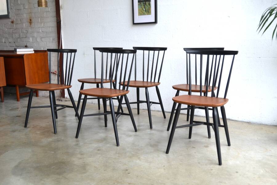 Series of six chairs Tapiovaara style