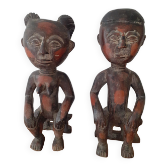 Couple Ivory Coast statuettes to hang or place