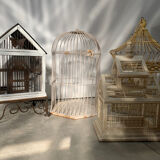 Iron and wood bird cage