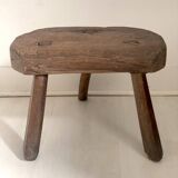 Brutalist Tripod Foot Stool Solid Wood
