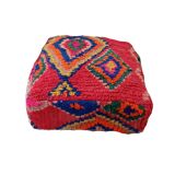 Handmade Berber pouf in wool 60 X 60 X 20 CM