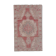 Mid century flatweave large overdyed oriental turkey oushak rug 4'11'' x 7'3''