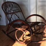 Franco Albini style bamboo rocking chair